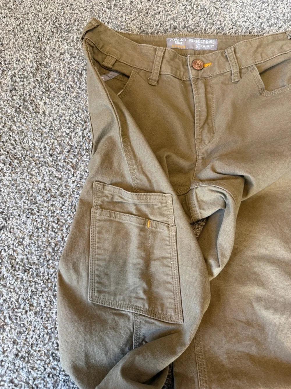 Ariat Brown Cargo Work Pants with Utility Pocket - Picture 7 of 16